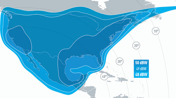 EUTELSAT 117 West A Ku-band 1 North America Downlink Coverage