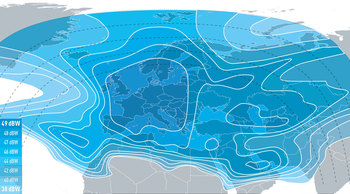 EUTELSAT 16A Ku-band Europe A Downlink Coverage