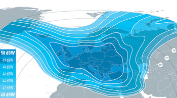 EUTELSAT 16A Ku-band Europe B Downlink Coverage