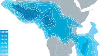 EUTELSAT 16A Ku-band African Downlink Coverage