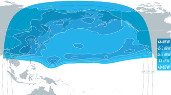 EUTELSAT 172B Ku-band North Pacific Downlink Coverage