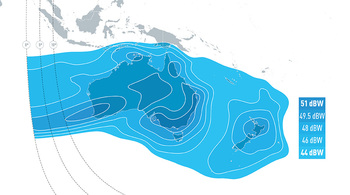 EUTELSAT 172B Ku-band South Pacific Downlink Coverage