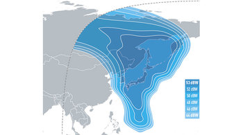 EUTELSAT 174A Ku-band North East Asia Downlink Coverage