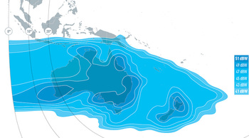 EUTELSAT 174A Ku-band South Pacific Downlink Coverage