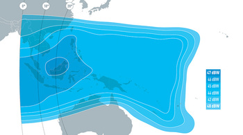 EUTELSAT 174A Ku-band South West Pacific Downlink Coverage