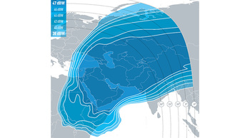 EUTELSAT 21B Ku-band Eastern Downlink Coverage