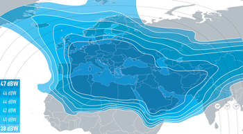 EUTELSAT 21B Ku-band Widebeam Downlink Coverage