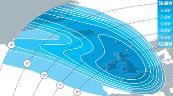 EUTELSAT 28E Ku-band UK Downlink Coverage