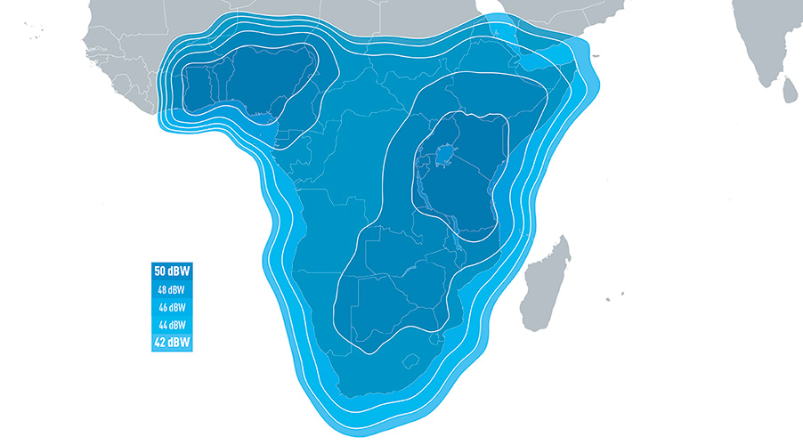 EUTELSAT 7C Ku-band Africa Downlink Coverage