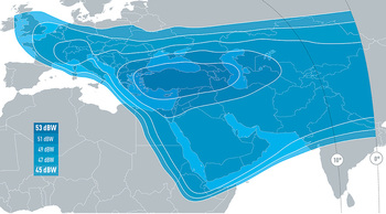 EUTELSAT 7C Ku-band East Downlink Coverage