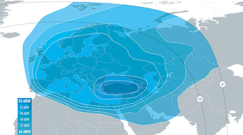 EUTELSAT 7C Ku-band West Downlink Coverage