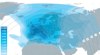 HOTBIRD 13B Ku-band widebeam downlink satellite coverage